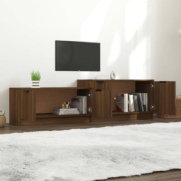 The Living Store Tv-meubel Praktisch bruineiken 158.5x36x45cm Hout