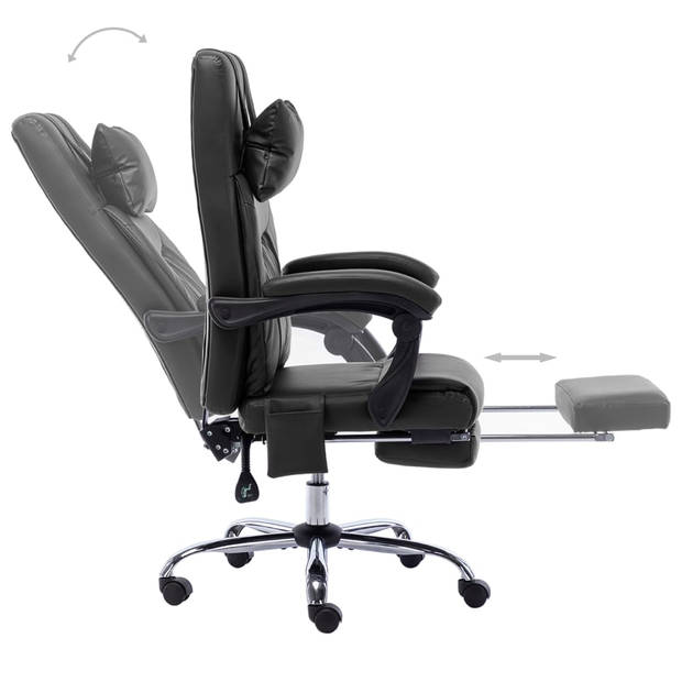 The Living Store Ergonomische Bureaustoel - Massage en Ligfunctie - Zwart - 60 x 64 x (112 - 121) cm - The Living Store