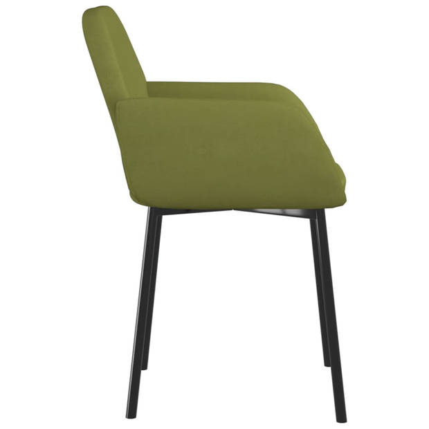 The Living Store Eetkamerstoelen - Lichtgroen Fluweel - 54x59x76 cm - Comfortabel en hoogwaardig