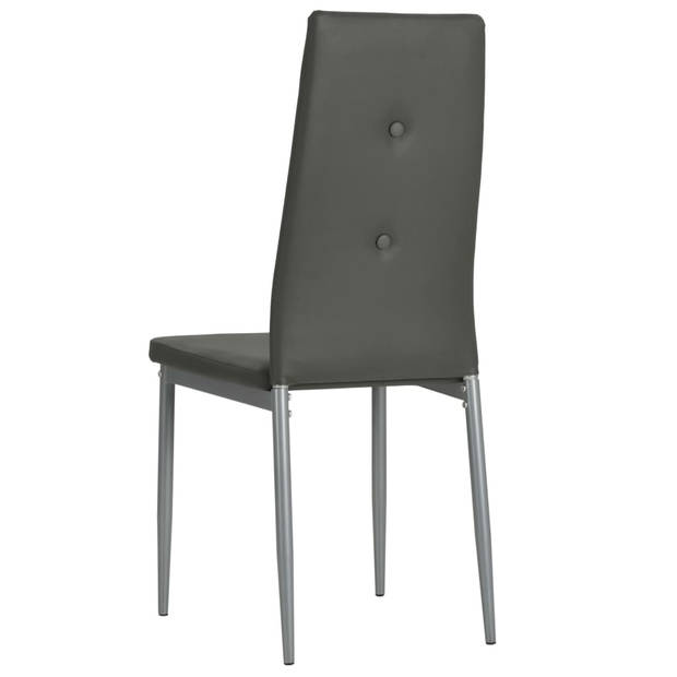 vidaXL Eetkamerstoelen 6 st kunstleer grijs