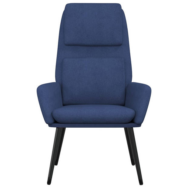 The Living Store Fauteuil Relaxstoel - Blauw - 70x77x98 cm - Bekleed met zachte stof