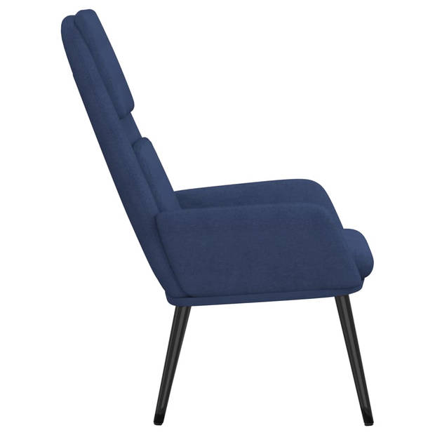 The Living Store Fauteuil Relaxstoel - Blauw - 70x77x98 cm - Bekleed met zachte stof