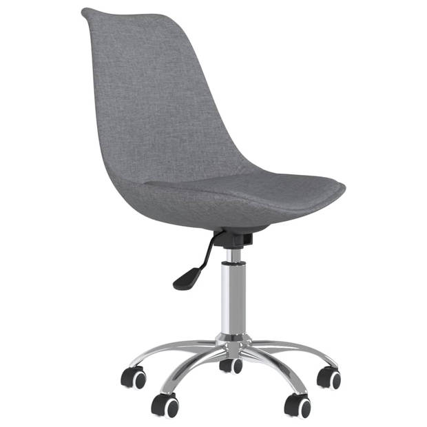 The Living Store Draaibare Eetkamerstoelen - Lichtgrijs - 48 x 58 x (81-93) cm - Gasveermechanisme - 360 graden