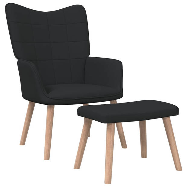 The Living Store Relaxstoel 1 - Fauteuil - 61.5x69x95.5 cm - Zwart