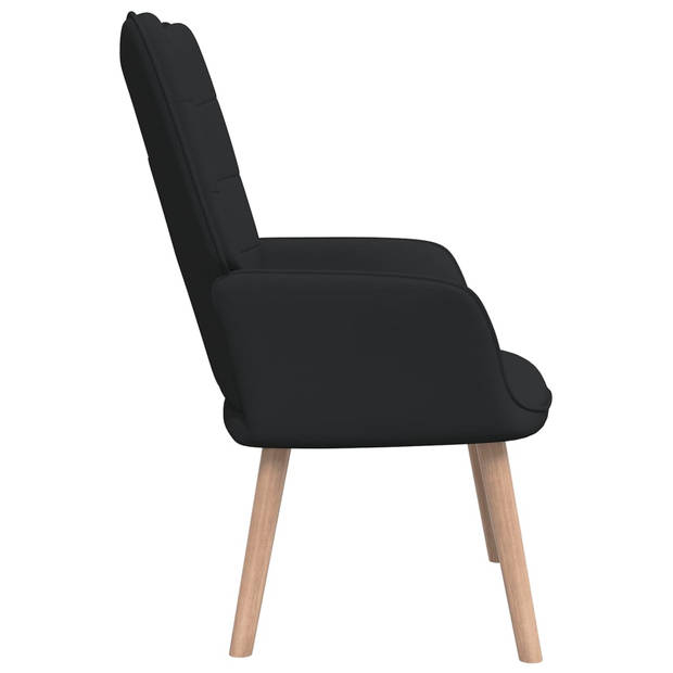 The Living Store Relaxstoel 1 - Fauteuil - 61.5x69x95.5 cm - Zwart