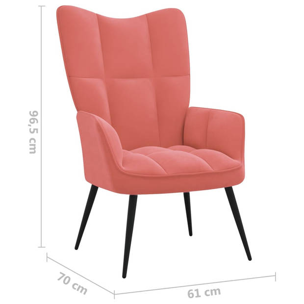 The Living Store Relaxstoel The Living Store - Relaxstoelen - 61 x 70 x 96.5 cm - Roze