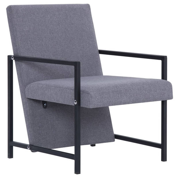 The Living Store Fauteuil Armstoel - 53 x 69 x 73 cm - Lichtgrijs