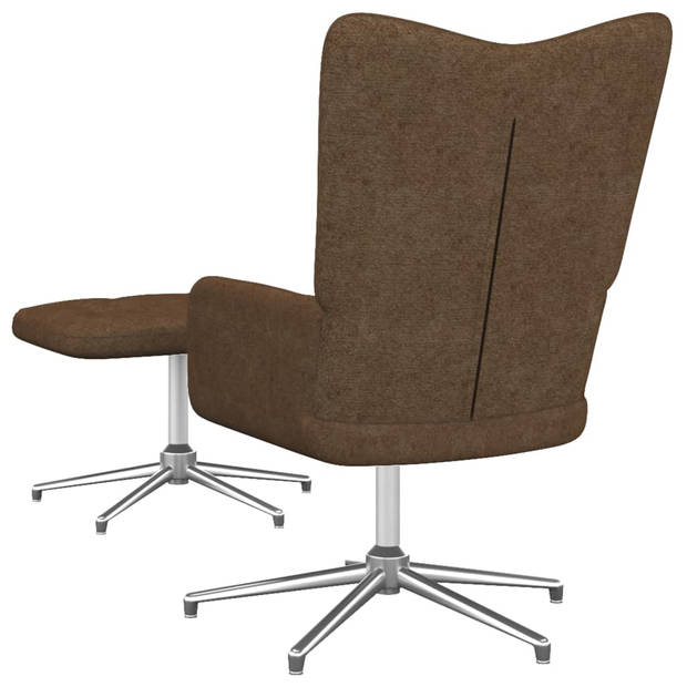 The Living Store Relaxfauteuil - Relaxstoel met Voetenbank - 62x68x98cm - Bruin