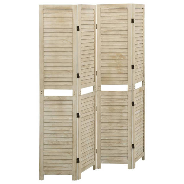 The Living Store Kamerscherm Vintage Paulowniahout - 140 x 1.5 x 165 cm - Ventilatie - Inklapbaar