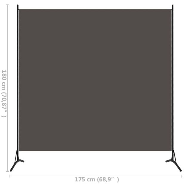 vidaXL Kamerscherm met 1 paneel 175x180 cm antraciet