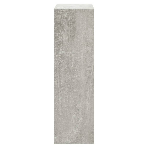 The Living Store Schoenenkast - Betongrijs - 63 x 24 x 81 cm - Met 2 Lades - Bewerkt Hout