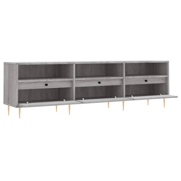 The Living Store TV-meubel - Grijs Sonoma Eiken - 150 x 30 x 44.5 cm - Opbergruimte