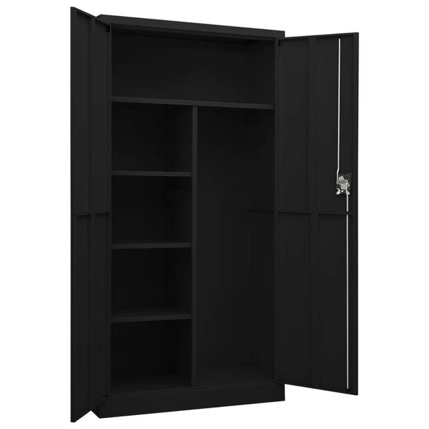 The Living Store Lockerkast - 90 x 40 x 180 cm - Staal zwart