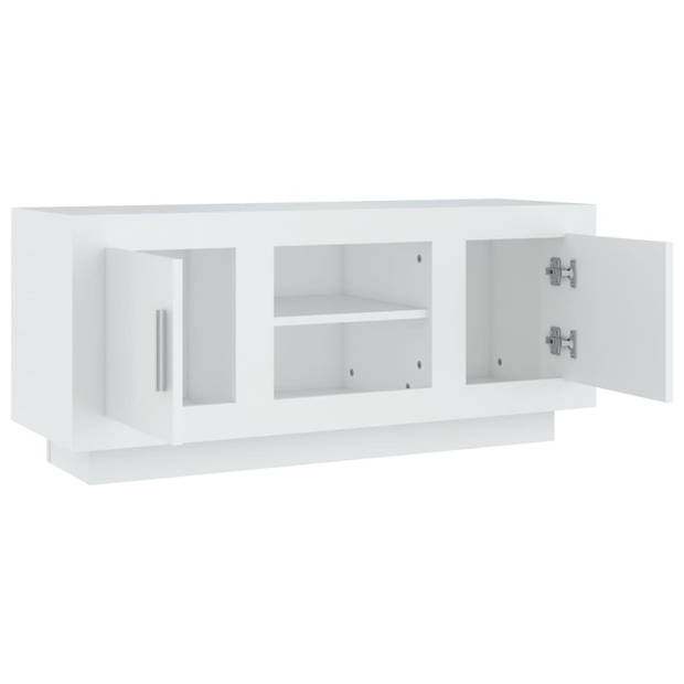 The Living Store Televisiemeubel Stereokast - 102 x 35 x 45 cm - Wit