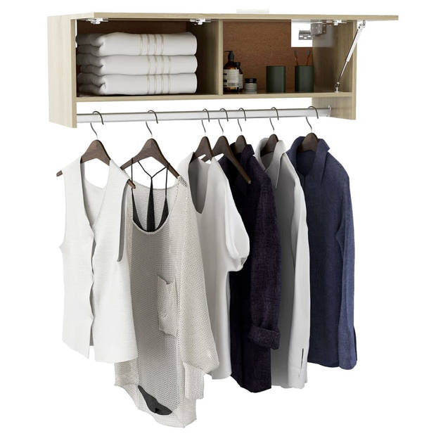 The Living Store Garderobe Sonoma Eiken - Compacte Kast - 100 x 32.5 x 35 cm - Duurzaam