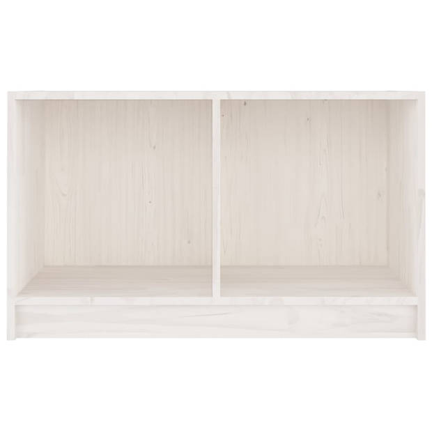 The Living Store Tv-meubel Massief Grenenhout - 70 x 33 x 42 cm - Wit