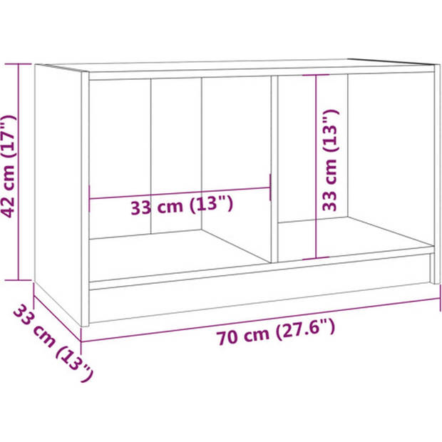 The Living Store Stereokast - TV-meubel - 70x33x42cm - zwart