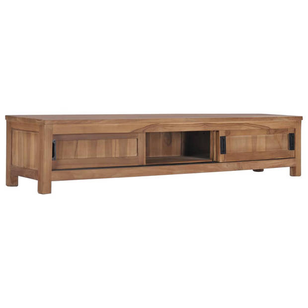 The Living Store Massief Teakhouten TV-meubel - 150x30x30 cm - 3 schuifdeuren