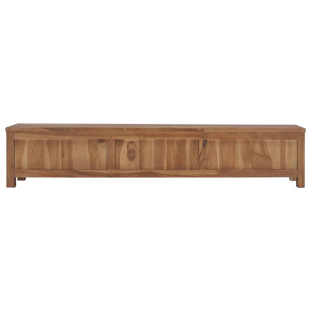 The Living Store Massief Teakhouten TV-meubel - 150x30x30 cm - 3 schuifdeuren