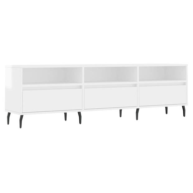 The Living Store TV-meubel - praktisch en opvallend - 150 x 30 x 44.5 cm - hoogglans wit