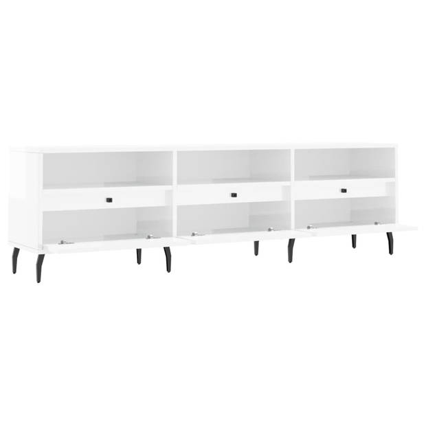 The Living Store TV-meubel - praktisch en opvallend - 150 x 30 x 44.5 cm - hoogglans wit