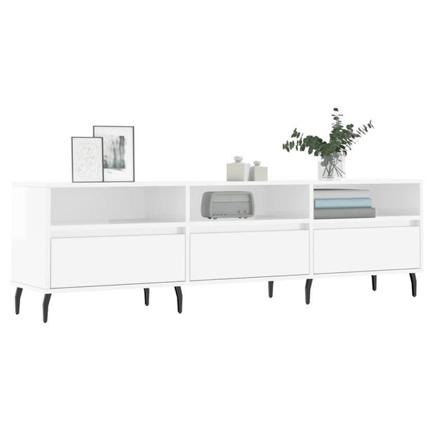 The Living Store TV-meubel - praktisch en opvallend - 150 x 30 x 44.5 cm - hoogglans wit