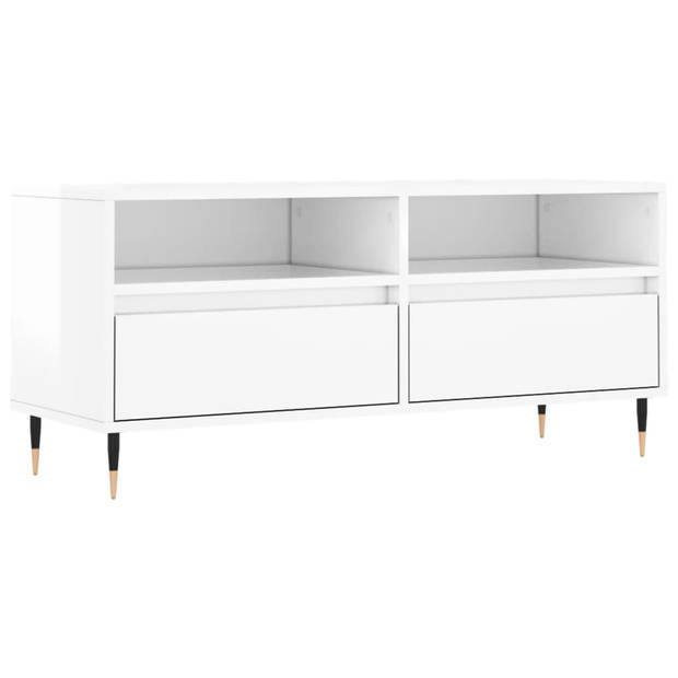 The Living Store TV-meubel - Tv-kast 100x34.5x44.5 cm - Bewerkt hout - ijzer