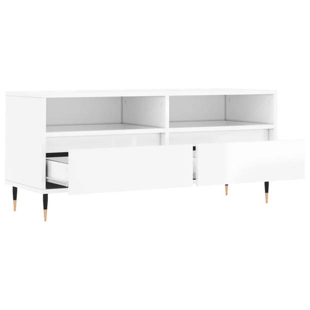 The Living Store TV-meubel - Tv-kast 100x34.5x44.5 cm - Bewerkt hout - ijzer