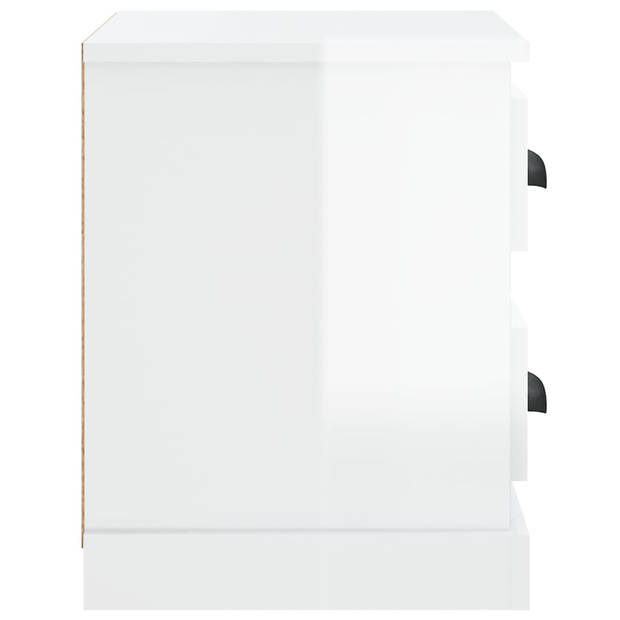 vidaXL Nachtkastje 60x35,5x45 cm hoogglans wit
