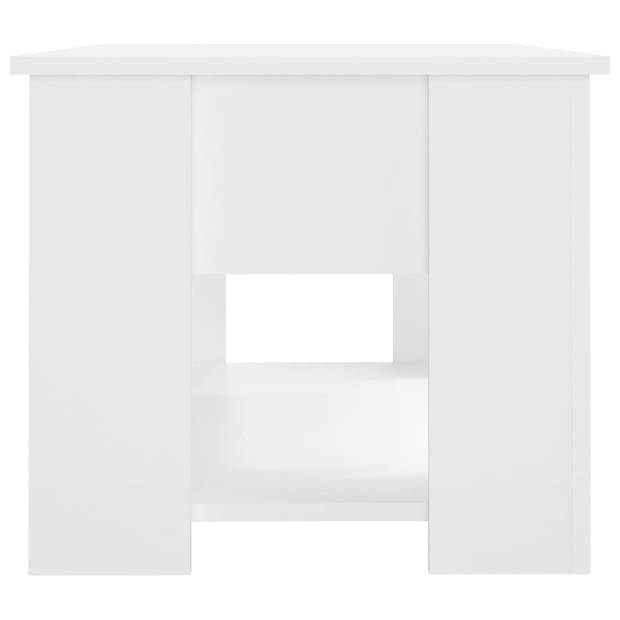 The Living Store Salontafel - Lift-top - Bewerkt hout - 79 x 49 x 41 cm - Wit
