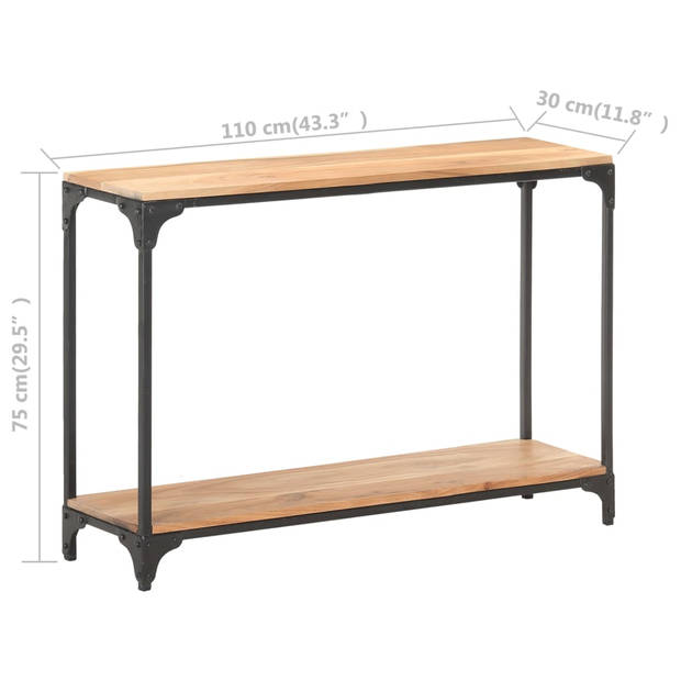 The Living Store Consoletafel Massief Acaciahout - 110 x 30 x 75 cm - Natuurlijke afwerking