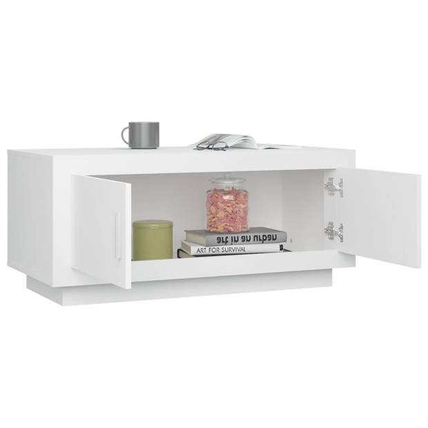 The Living Store Salontafel - Trendy wit - 102 x 50 x 45 cm - Stevig frame