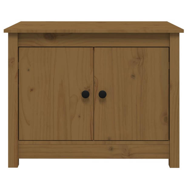 The Living Store Salontafel Hout Honingbruin - 71 x 49 x 55 cm - Opbergruimte - Stabiel - Stevig blad