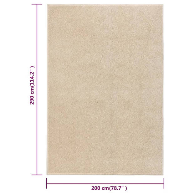 vidaXL Vloerkleed kortpolig 200x290 cm beige