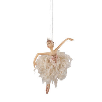 HAES DECO - Kersthanger Ballerina 11x2x15 cm - Roze - Kerstdecoratie, Decoratie Hanger, Kerstboomversiering