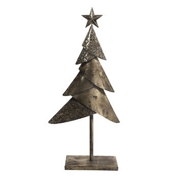 HAES DECO - Decoratieve Kerstboom 25x12x55 cm - Koperkleurig - Kerstversiering, Kerstdecoratie