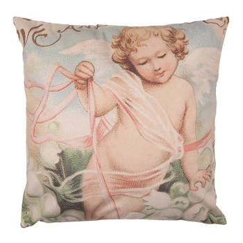 HAES DECO - Kerst Kussenhoes 45x45 cm - Roze - Collectie: Sweet and cosy - Sierkussen, Kussenhoes