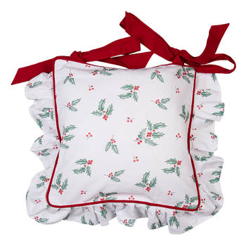 HAES DECO - Kerst Kussenhoes 40x40 cm - Rood - Collectie: Holly Christmas - Sierkussen, Kussenhoes