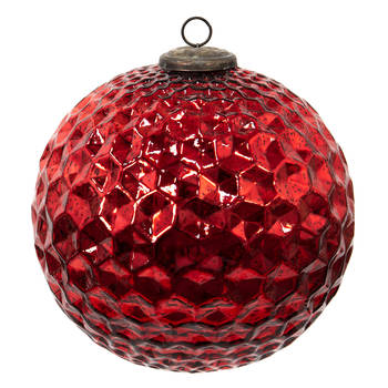 HAES DECO - Kerstbal Groot XL Ø 25x25 cm - Rood - Kerstversiering, Kerstdecoratie, Decoratie Hanger, Kerstboomversiering