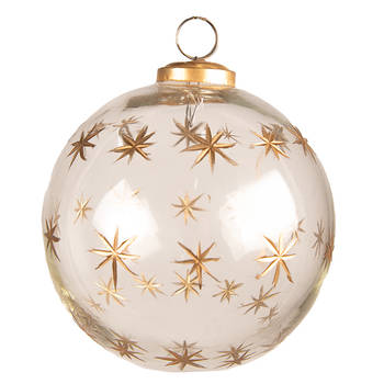 HAES DECO - Kerstbal Ø 15x15 cm - Transparant - Kerstversiering, Kerstdecoratie, Decoratie Hanger, Kerstboomversiering