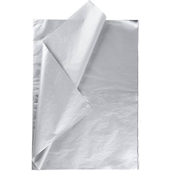 Creotime tissuepapier 50 x 70 cm papier zilver 25 stuks