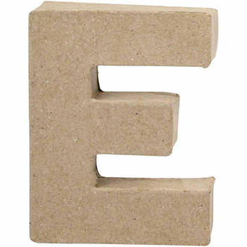 Creative letter E papier-mâché 10 cm