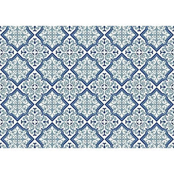 Exclusive Edition tapijt Flower Diamond 195 x 135 cm polyester blauw/grijs