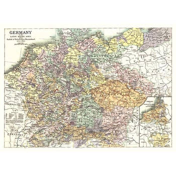 Exclusive Edition tapijt Map Germany 195 x 135 cm polyester crème