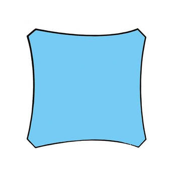 Velleman Schaduwdoek Vierkant 3,6x3,6 Hemelsblauw met Bevestigingsset