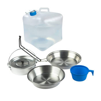 HIXA Camping Servies met Opvouwbare Jerrycan - 10 Liter - Kampeer set - Kookset