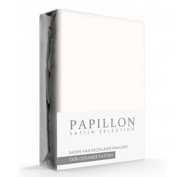 Papillon hoeslaken - percale - 180 x 220 - Crème