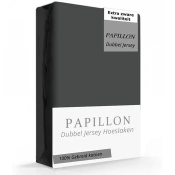 Papillon hoeslaken - dubbel jersey - 180 x 200 - Grijs