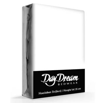 Day Dream - Hoeslaken - Katoen - 120 x 200 cm - Wit