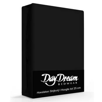 Day Dream hoeslaken katoen zwart - 90 x 210 cm